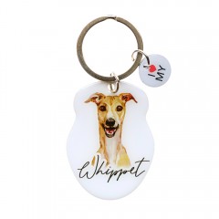 Pet Keyring with Charm | Whippet