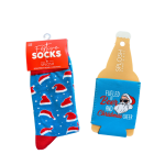 Splosh Christmas Socks & Can Cooler Pack |  Santa Print