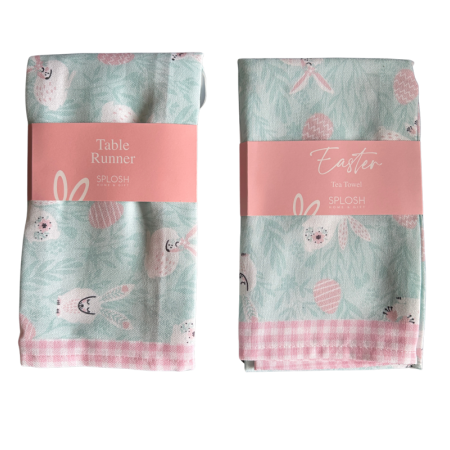 Splosh Easter Gift Range | Bunny Table Runner & Tea Towel Set