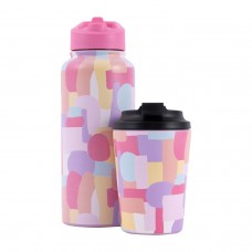 Sip By Splosh Travel Coffee Cup & Water Bottle Set | Abstract
