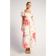 STYLE STATE Pleated Bodice Tie Style Midi Dress | Summer Floral STYLE STATE Pleated Bodice Tie Style Midi Dress | Summer Floral