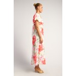 STYLE STATE Pleated Bodice Tie Style Midi Dress | Summer Floral
