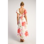STYLE STATE Pleated Bodice Tie Style Midi Dress | Summer Floral