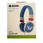 Moki Poppers Kids Over Ear Headphones | Blue Butterfly