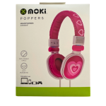 Moki Poppers Kids Over Ear Headphones | Pink Hearts