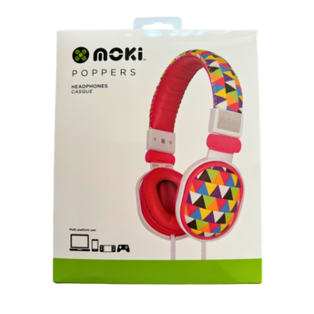 Moki Poppers Kids Over Ear Headphones | Rainbow Triangle