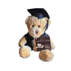 Teddy & Friends Brand Soft Gold Graduation Bear Plush Momento | Gold Celebration 15cm