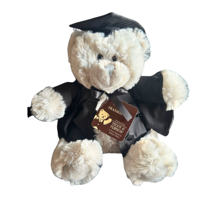 Teddy & Friends Brand Soft Frankie Graduation Bear Plush Momento | Grey 28cm