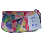 Otto Small Twin Zip Custom Name Pencil Case | Geo Pink Floral