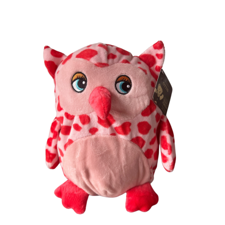 Teddy & Friends Brand Soft Pink Spotted Plush Toy | Ottis Farm Owl 25cm