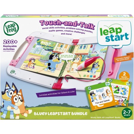 LeapFrog Touch and Talk Pink LeapStart Bluey Interactive Learning System | Ages 2 -7 Years