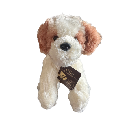 Teddy & Friends Tan - Cream Ritzy Puppy Silky Soft Plush Dog  | 25cm Small