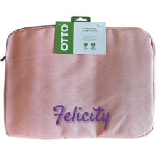 Otto 14" 100% Recycled Custom Name Zip Close Laptop Sleeve | Pink