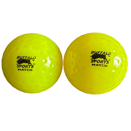 Buffalo Sports Dimple Hockey Ball Pack of 2 | Fluro Yellow