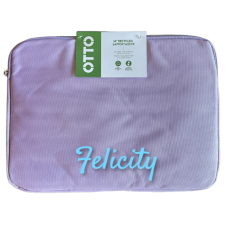 Otto 14" 100% Recycled Custom Name Zip Close Laptop Sleeve | Lilac