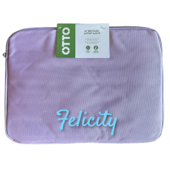 Otto 14" 100% Recycled Custom Name Zip Close Laptop Sleeve | Lilac
