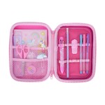 JoyUp Brand Pink Unicorn Hard Shell Pencil Case 14 Piece Set