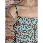 Arabella Pyjama Set | Cami & Shorts Aqua Floral 100% Pure Cotton Voile