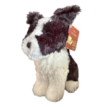 Teddy & Friends Black & White Sitting Border Collie Dog Soft Plush Toy 24cm