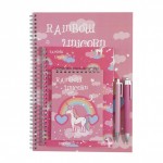 Spencil Notebook & Writing Stationery 5 Piece Gift Set - Rainbow Unicorn