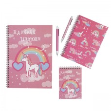 Spencil Notebook & Writing Stationery 5 Piece Gift Set - Rainbow Unicorn