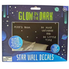 Paladone Brand Star Waterproof & Removable Glow In The Dark 335 Wall Decals