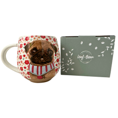 Leaf and Bean Sid Pug Cuddle Mug 500ml - Gift Boxed