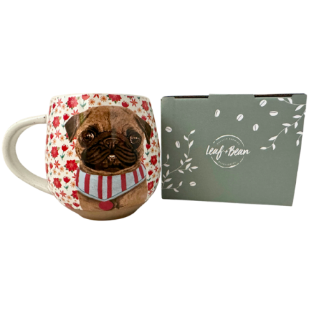 Leaf and Bean Sid Pug Cuddle Mug 500ml - Gift Boxed