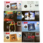 Set of 8 AC/DC Album Commemorative Postal Numismatic Cover Coin & Stamp Folder Sets Limited Release