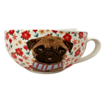 Leaf & Bean Sid Pug Cup & Saucer Set 14x11.5x5.5cm/220ml 