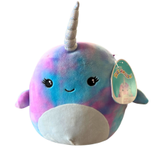 Kellytoy Genuine Squishmallow Hallie the Tie Dye Narwhal 8" Plush Toy