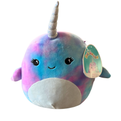 Kellytoy Genuine Squishmallow Hallie the Tie Dye Narwhal 8" Plush Toy