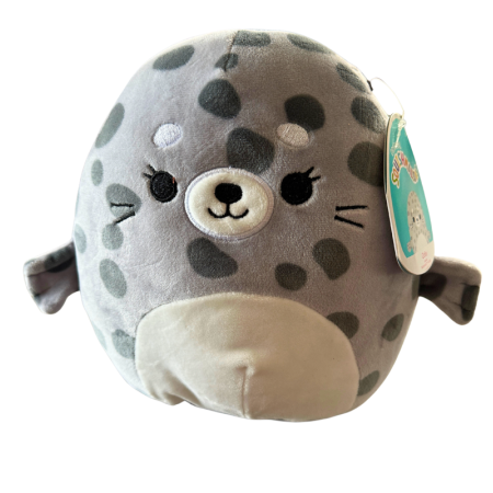 Kellytoy Genuine Squishmallow Odile the Spotted Grey Seal 8" Plush Toy