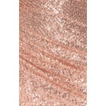 STYLE STATE Strapless Sequin Rose Gold Midi Dress with Side Pleat Details